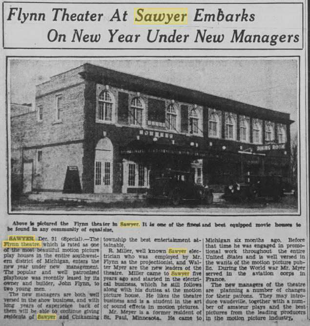 Flynn Theatre - 31 DEC 1932 NEW MANAGERS
